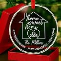 Personalized Home Sweet Home Crystal Ornament, Custom Family Names Newlywed Gift for Couple, First Year Glass Ornaments, Wedding Keepsake, New Beginnings Memories 1st Year Married Gift Ideas Couple