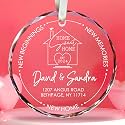 Personalized Home Sweet Home Crystal Ornament, Custom Family Names Newlywed Gift for Couple, First Year in New Home Glass Ornaments, Wedding Keepsake, New Beginnings Memories 1st Year Married Gift