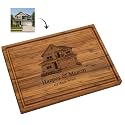 Personalized House Engraved Cutting Board, Housewarming New Home Gift Ideas