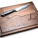Personalized Initial Cutting Board, Swirly Letter Engraved in Hardwood, Wedding, Engagement or Newlywed Gift for Couples, USA Made Charcuterie