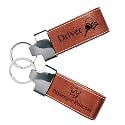 Personalized Key Chains with Names, Dates, or Photo • Premium Leather Custom Keychain • Drive Safe Keychain for Him or Her