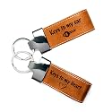 Personalized Key Chains with Names, Dates, or Photo • Premium Leather Custom Keychain • Drive Safe Keychain for Him or Her