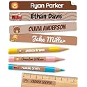 Personalized Kids Name Labels for Pencils Brown [75pcs] - Waterproof Name Stickers for School &amp; Daycare - Pencil Custom Name Stickers - Children Name Stick On Labels for Pens (2.0”x0.3”)