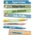 Personalized Kids Name Labels for Pencils Color Mix [225pcs] - Waterproof Name Stickers for School &amp; Daycare - Pencil Custom Name Stickers - Children Name Stick On Labels for Pens (2.0”x0.3”)
