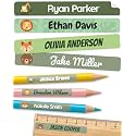 Personalized Kids Name Labels for Pencils Green [225pcs] - Waterproof Name Stickers for School &amp; Daycare - Pencil Custom Name Stickers - Children Name Stick On Labels for Pens (2.0”x0.3”)