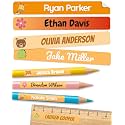 Personalized Kids Name Labels for Pencils Orange [225pcs] - Waterproof Name Stickers for School &amp; Daycare - Pencil Custom Name Stickers - Children Name Stick On Labels for Pens (2.0”x0.3”)