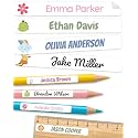 Personalized Kids Name Labels for Pencils White [75pcs] - Waterproof Name Stickers for School &amp; Daycare - Pencil Custom Name Stickers - Children Name Stick On Labels for Pens (2.0”x0.3”)