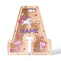 Personalized Letter Piggy Bank for Kids, Custom Name Alphabet Coin Bank A–Z, Durable Money Saving Box for Boys and Girls, Birthday Gift for Children (A)