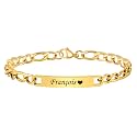 Personalized Matching Bracelet for Couple - Free Engraving Custom Couples Bracelets,Hypoallergenic Adjustable Stainless Steel Long Distance Relationship Jewelry,Promise Bracelet Gifts for Him and Her