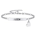 Personalized Matching Bracelet for Couple - Free Engraving Custom Couples Bracelets,Hypoallergenic Adjustable Stainless Steel Long Distance Relationship Jewelry,Promise Bracelet Gifts for Him and Her