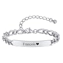Personalized Matching Bracelet for Couple - Free Engraving Custom Couples Bracelets,Hypoallergenic Adjustable Stainless Steel Long Distance Relationship Jewelry,Promise Bracelet Gifts for Him and Her