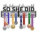 Personalized Medal Hanger Display - Custom Name Medal Holder Rack Wall Mount Decor, Trophy Shelf Tiered Award Rack Award Ribbon Hanger, Women Sports Medal Holder Rack for Dancing, Cheer, Ballet