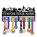 Personalized Medal Hanger Display - Custom Name Medal Holder Rack Wall Mount Decor, Trophy Shelf Tiered Award Rack Award Ribbon Hanger, Women Sports Medal Holder Rack for Dancing, Cheer, Ballet