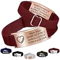 Personalized Medical Alert Bracelet - Custom Emergency ID Bracelet with Engraving Adjustable Nylon Strap,Gifts for Women/Men
