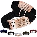 Personalized Medical Alert Bracelet - Custom Emergency ID Bracelet with Engraving Adjustable Nylon Strap,Gifts for Women/Men