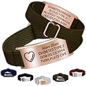 Personalized Medical Alert Bracelet - Custom Emergency ID Bracelet with Engraving Adjustable Nylon Strap,Gifts for Women/Men