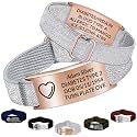 Personalized Medical Alert Bracelet - Custom Emergency ID Bracelet with Engraving Adjustable Nylon Strap,Gifts for Women/Men