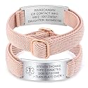 Personalized Medical Alert Bracelet for Men - Customized Elastic Strap Stainless Steel ID Bracelets Engraved Medic Info, Emergency Awareness Medic ID Bracelet for Autism Allergy Diabetic Epilepsy