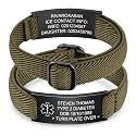 Personalized Medical Alert Bracelet for Men - Customized Elastic Strap Stainless Steel ID Bracelets Engraved Medic Info, Emergency Awareness Medic ID Bracelet for Autism Allergy Diabetic Epilepsy