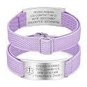 Personalized Medical Alert Bracelet for Men - Customized Elastic Strap Stainless Steel ID Bracelets Engraved Medic Info, Emergency Awareness Medic ID Bracelet for Autism Allergy Diabetic Epilepsy