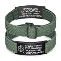 Personalized Medical Alert Bracelet for Men - Customized Elastic Strap Stainless Steel ID Bracelets Engraved Medic Info, Emergency Awareness Medic ID Bracelet for Autism Allergy Diabetic Epilepsy