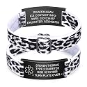 Personalized Medical Alert Bracelet for Men - Customized Elastic Strap Stainless Steel ID Bracelets Engraved Medic Info, Emergency Awareness Medic ID Bracelet for Autism Allergy Diabetic Epilepsy