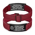 Personalized Medical Alert Bracelet for Men - Customized Elastic Strap Stainless Steel ID Bracelets Engraved Medic Info, Emergency Awareness Medic ID Bracelet for Autism Allergy Diabetic Epilepsy