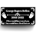 Personalized Memorial Stone, Headstones for Cemetery, Black Granite Memorial Headstones for Outdoors or in The Garden, Sympathy Stone Gifts for Loss of Baby, Tombstones for Graves - 12x6 INCH