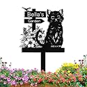 Personalized Metal Cat Garden Signs, Custom Garden Signs for Outside