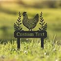 Personalized Metal Chicken Coop Sign, Custom Name Chicken Coop Signs for Outside, Decorative Garden Stakes, Metal Yard Art, Backyard Farmhouse Decor, Chicken Gifts for Women Man Color09