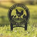 Personalized Metal Chicken Coop Sign, Custom Name Chicken Coop Signs for Outside, Decorative Garden Stakes, Metal Yard Art, Backyard Farmhouse Decor, Chicken Gifts for Women Man Color07