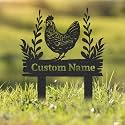 Personalized Metal Chicken Coop Sign, Custom Name Chicken Coop Signs for Outside, Decorative Garden Stakes, Metal Yard Art, Backyard Farmhouse Decor, Chicken Gifts for Women Man Color03