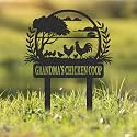 Personalized Metal Chicken Coop Sign, Custom Name Chicken Coop Signs for Outside, Decorative Garden Stakes, Metal Yard Art, Backyard Farmhouse Decor, Chicken Gifts for Women Man Color04