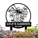 Personalized Metal Dragonfly Garden Signs, Custom Garden Signs for Outside