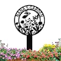 Personalized Metal Garden Signs with Stake, Custom Garden Signs for Outside