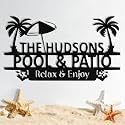 Personalized Metal Pool Signs for Outside, Custom Pool Sign Wall Decor Art