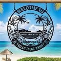 Personalized Metal Pool Signs for Outside, Custom Poolside Oasis Sign