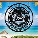 Personalized Metal Pool Signs for Outside, Custom Poolside Oasis Sign