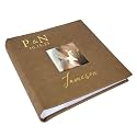 Personalized Monogram Wedding Photo Album Small Leatherette 4x6 Holds 100 Photos Last Name Gift
