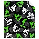 Personalized Motorcycle Dirt Bike Blanket Custom Motorcycle Blanket