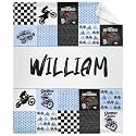 Personalized Motorcycle Dirt Bike Blanket Custom Motorcycle Blanket