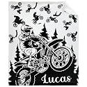 Personalized Motorcycle Dirt Bike Blanket Custom Motorcycle Blanket
