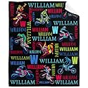 Personalized Motorcycle Dirt Bike Blanket Custom Motorcycle Blanket