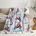 Personalized Motorcycle Dirt Bike Blanket Custom Motorcycle Blanket