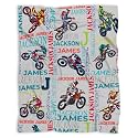 Personalized Motorcycle Dirt Bike Blanket Custom Motorcycle Blanket
