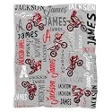 Personalized Motorcycle Dirt Bike Blanket Custom Motorcycle Blanket