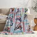 Personalized Motorcycle Dirt Bike Blanket Custom Motorcycle Blanket