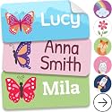 Personalized Name Labels for Kids (140 Labels) - Durable & Waterproof Custom Name Stickers for Clothing Tags, School Supplies, Camp & Daycare - Plant Friends (1.2”x0.5”)