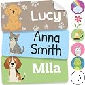 Personalized Name Labels for Kids (210 Labels) - Durable & Waterproof Custom Name Stickers for Clothing Tags, School Supplies, Camp & Daycare - Paws (1.2”x0.5”)