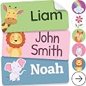 Personalized Name Labels for Kids (210 Labels) - Durable &amp; Waterproof Custom Name Stickers for Clothing Tags, School Supplies, Camp &amp; Daycare - Adventure (1.2”x0.5”)